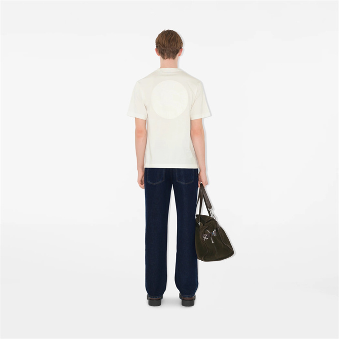 burberry front embroidered back printed ekd cotton t-shirt